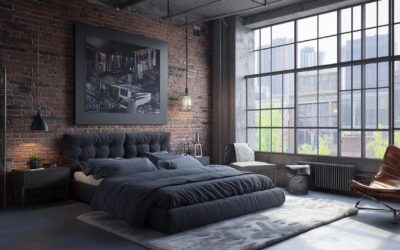 Chambre de style industriel : les couleurs conseillées pour les murs aux tons terracotta et rouille